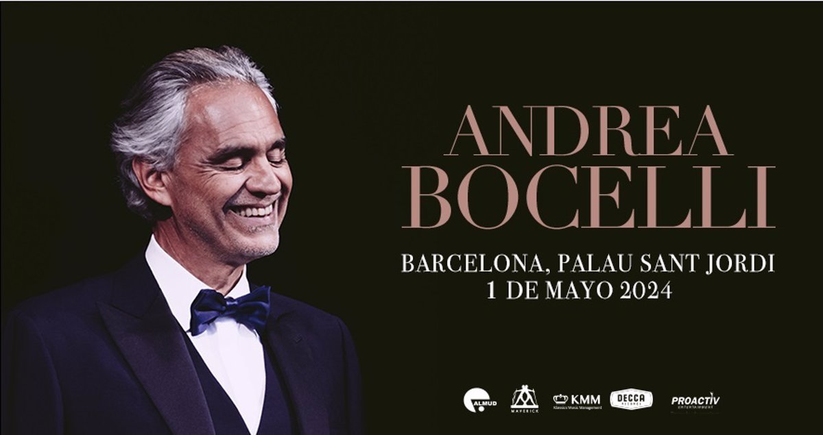 Andrea Bocelli Actuará El 1 De Mayo De 2024 En El Palau Sant Jordi De ...