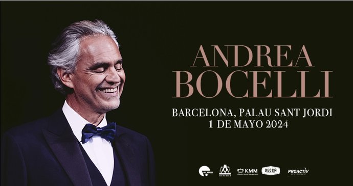 Cartel del concierto de Andrea Bocelli en Barcelona
