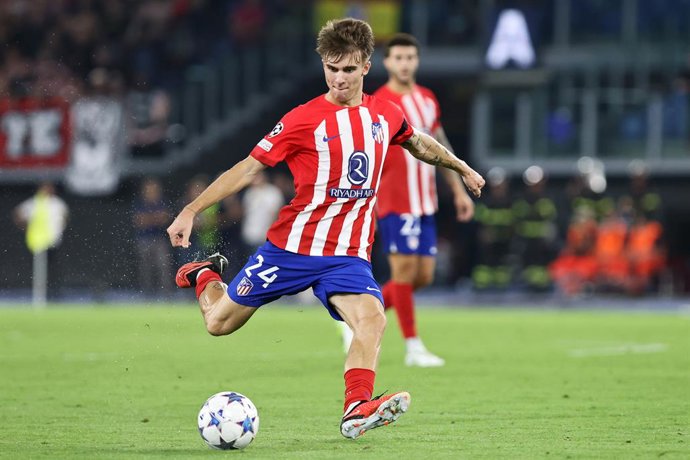 Pablo Barrios of Atletico Madrid scores 0-1 goal during the UEFA Champions League, Group E football match between SS Lazio and Atletico Madrid on September 19, 2023 at Stadio Olimpico in Milan, Roma - Photo Federico Proietti / DPPI