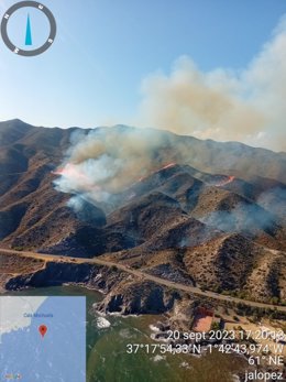Incendio forestal declarado en Cuevas del Almanzora (Almería)