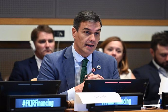 El presidente del Gobierno en funciones, Pedro Sánchez, en la semana de Alto Nivel de la Organización de Naciones Unidas en Nueva York