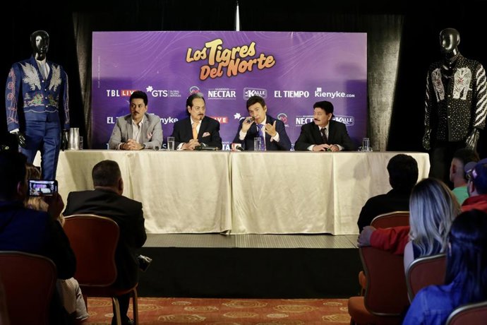 Bogotá. Septiembre 20 de 2023. La banda mexicana, Los Tigres del Norte, realizan una rueda de prensa previa a su concierto Siempre Contigo Tour, el cual se llevará a cabo  el 23 de Septiembre en el Movistar Arena. (Colprensa - Mariano Vimos)