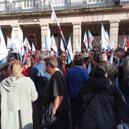 Protesta de la CIG para pedir el fin de la austeridad con motivo de la cumbre europea de empleo