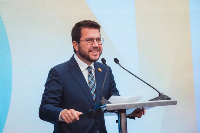 El presidente de la Generalitat, Pere Aragonès, en Vila-seca.