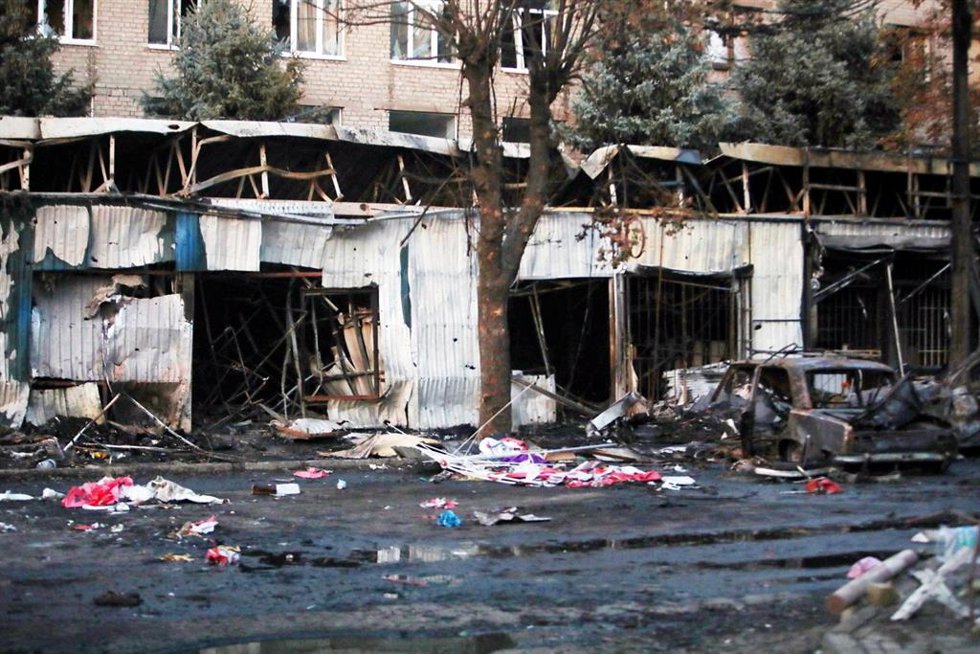 Imagen de archivo de una calle de Ucrania tras un ataque de Rusia. 