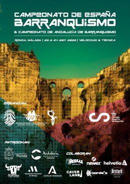 Cartel del Campeonato de España de Barranquismo en Ronda .
