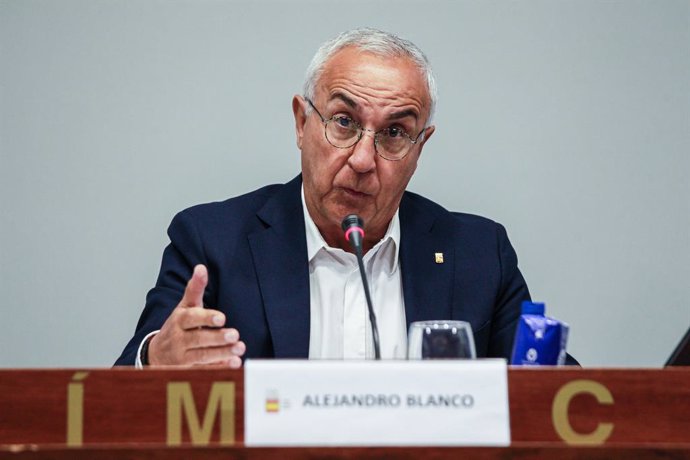 Alejandro Blanco, President of COE (Spanish Olympic Committee) attends the media during his press conference about current situation of Spanish sport at COE Headquarters on September 01, 2023, in Madrid, Spain.