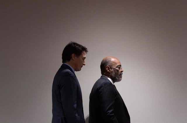 September 21, 2023, New York, NY, United States: Prime Minister Justin Trudeau walks with Haitian Prime Minister Ariel Henry to an event focusing on Haiti at the United Nations, Thursday, Sept. 21, 2023 in New York.