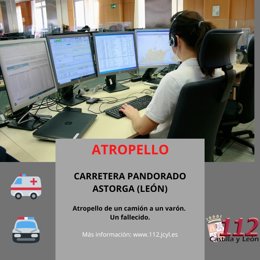 Gráfico elaborado por el 112 con datos sobre el atropello mortal en Astorga (León)