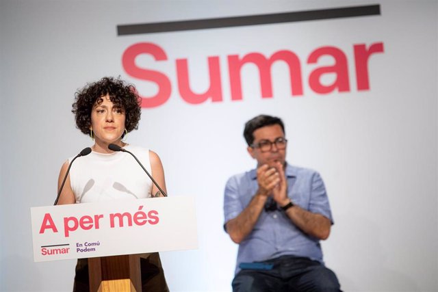 Archivo - La portavoz adjunta de Sumar y dirigente de En Comú Podem, Aina Vidal, a 25 de junio de 2023, en Cornellà de Llobregat, Barcelona, Catalunya (España).