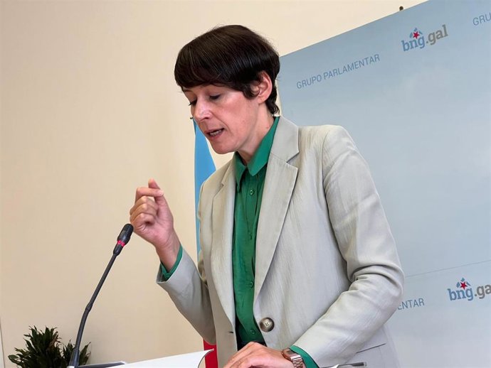 La portavoz nacional del BNG, Ana Pontón, en rueda de prensa este viernes