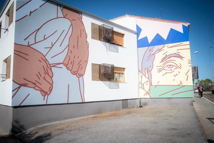 Mural en la barriada de San Lázaro.