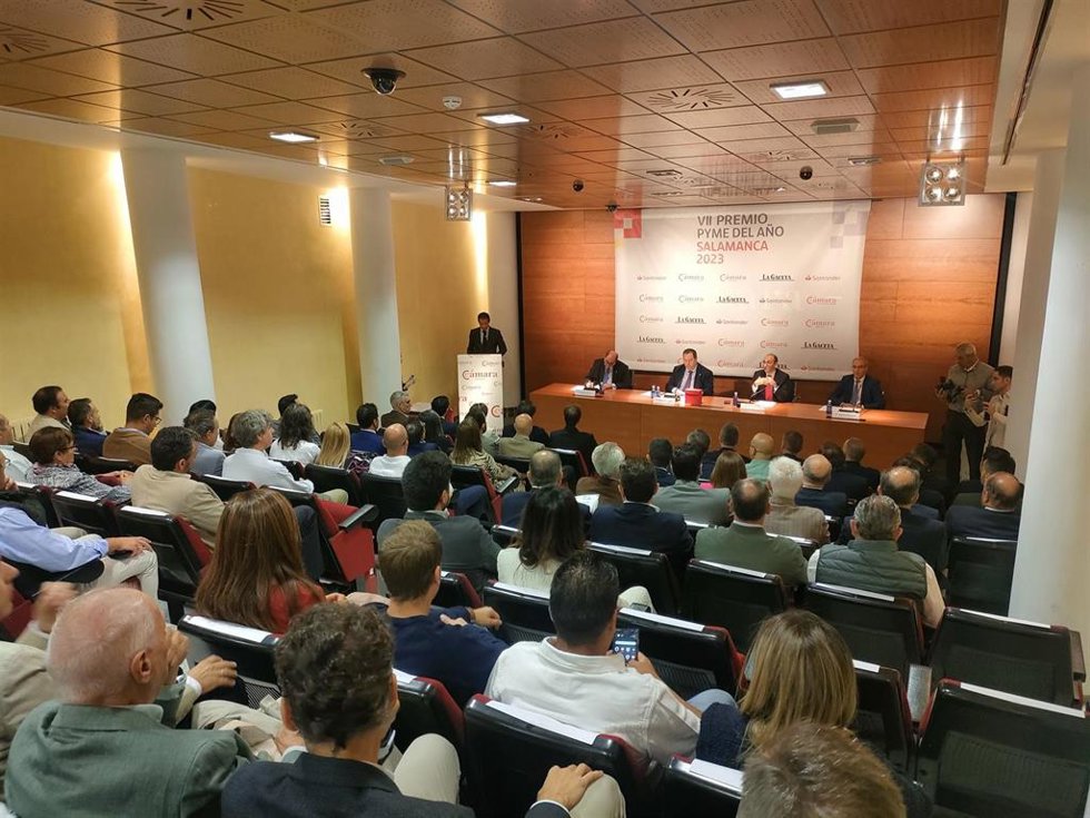 Acto de entrega del Premio Pyme del Año 2023 en la Cámara de Comercio de Salamanca