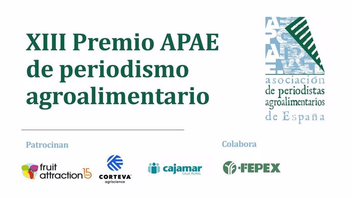 XIII Premios de Periodismo Agroalimentario de APAE