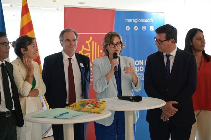 La consellera de Acción Exterior y Unión Europea de la Generalitat, Meritxell Serret, en el foro climático 'Mediterráneo de futuro' en Marsella