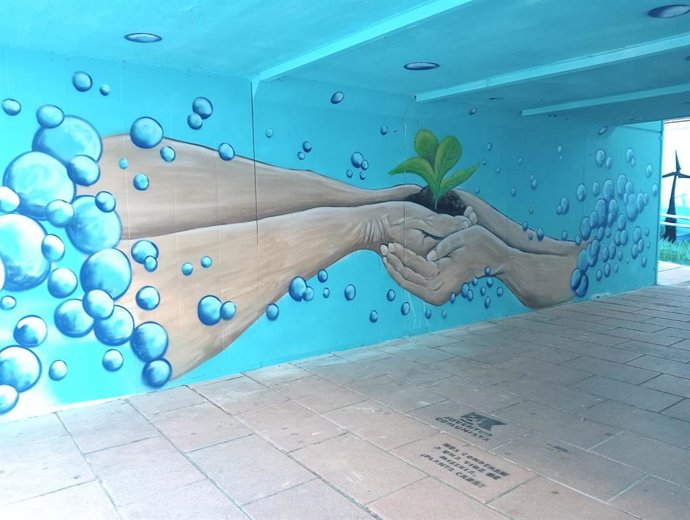 Nuevo mural de Rober Bece en el túnel del apeadero de La Alamedilla (Salamanca)