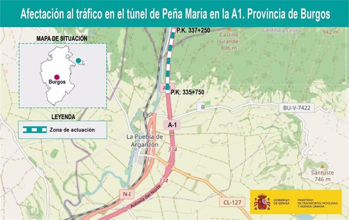 Tráfico afectado este martes en la A-1 por un simulacro de accidente en el Condado de Treviño (Burgos)