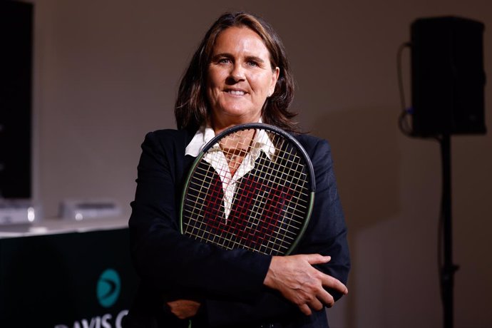 Conchita Martinez, Director of Billie poses for photo after an interview for Europa Press during the Davis Cup 2023, Group C, at Fuente de San Luis pavilion on September 15, 2023, in Valencia, Spain.