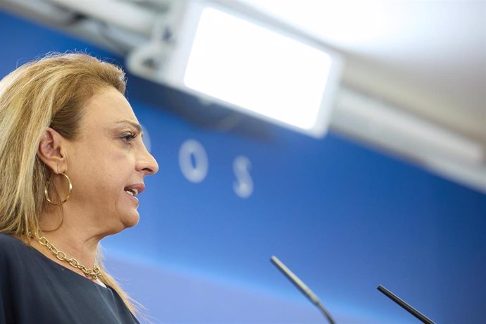 Archivo - La diputada de Coalición Canaria, Cristina Valido, ofrece una rueda de prensa, en el Congreso