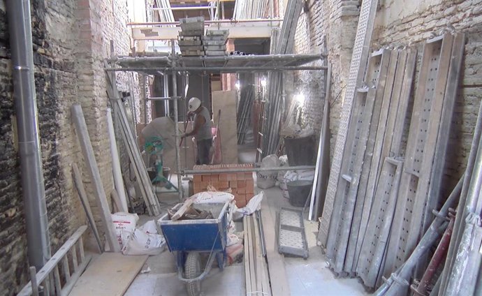 Imagen de obras en un inmueble de la ciudad