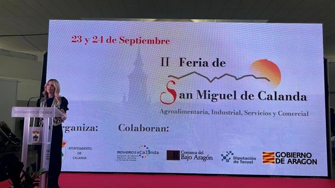 Mar Vaquero, en la inauguración de la Feria San Miguel de Calanda.