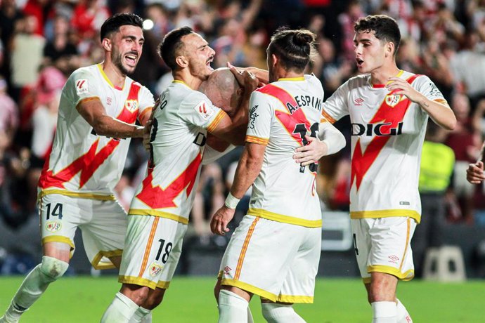 Isi Palazon of Rayo Vallecano celebrates a goal during the spanish league, La Liga EA Sports, football match played between Rayo Vallecano and Deportivo Alaves at Vallecas stadium on September 15, 2023, in Madrid, Spain.