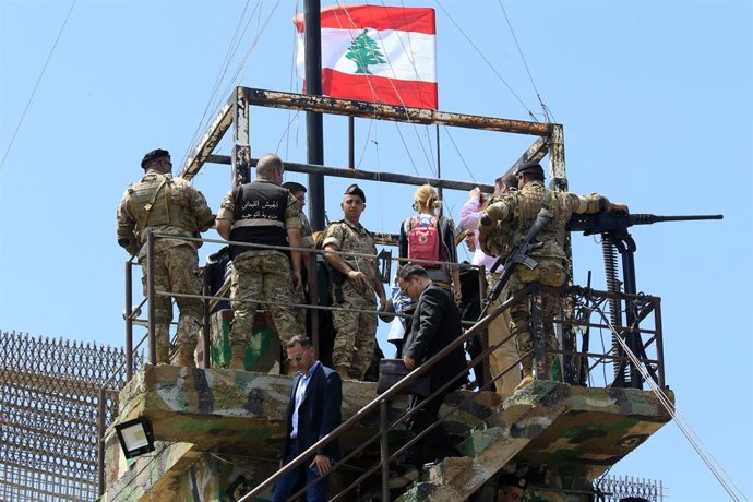 Archivo - Puesto de observación libanés en la frontera con Israel