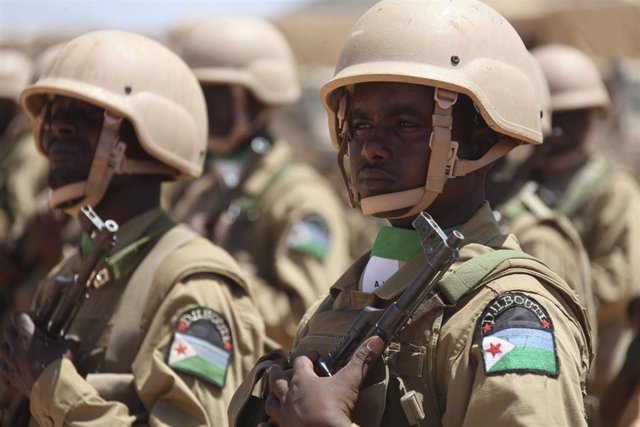 Archivo - Soldados de Yibuti desplegados en Somalia