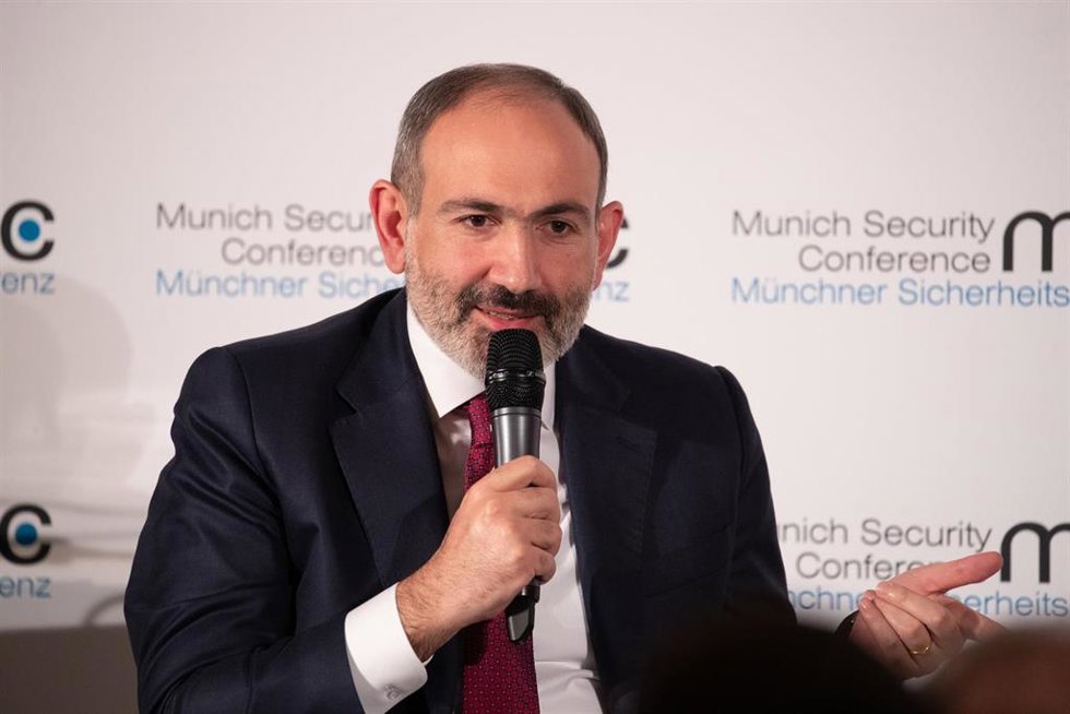 Archivo - El primer ministro de Armenia, Nikol Pashinián