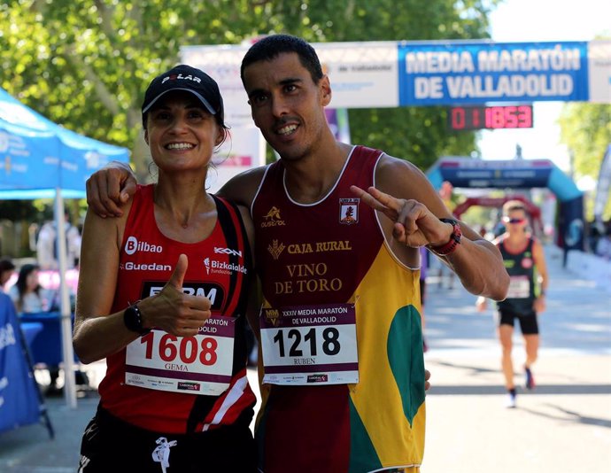 Linea de meta de la XXXIV Media Maratón Ciudad de Valladolid