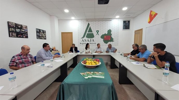 La consejera, en el encuentro que mantuvo con el Comité Ejecutivo de la Asociación Agraria de Jóvenes Agricultores de la Región de Murcia (Asaja).