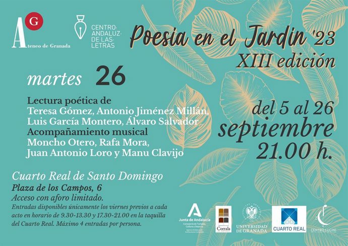 Cartel de Poesía en el Jardín.