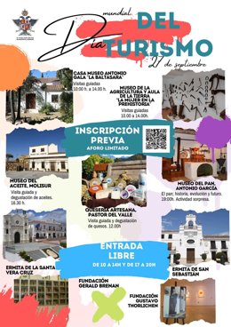 Cartel promocional de las visitas durante el Día del Turismo en Alhaurín el Grande.