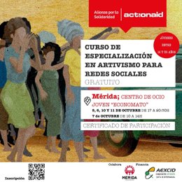 Cartel del curso en Mérida sobre especialización en artivismo para redes sociales
