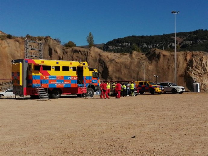El simulacro de accidente de tren de mercancías en la Variante de Pajares movilizó a varios medios del Servicio de Emergencias de Castilla y León, entre ellos el Puesto de Mando Avanzado de la Agencia de Protección Civill.