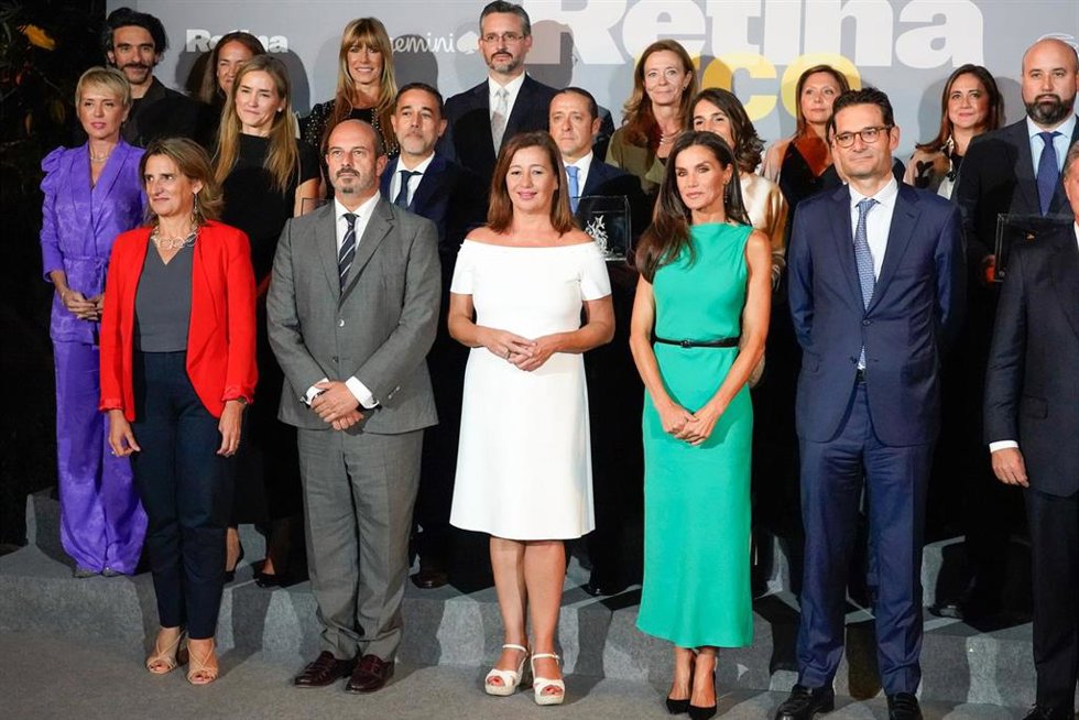 La Reina Letizia durante la entrega de los Premios Retina Eco 2023 que se celebra en la Fundación Real Fábrica de Tapices, a 25 de septiembre de 2023, en Madrid (España). Los Premios Retina Eco 2023 Está organizados por PRISA Media en colaboración con