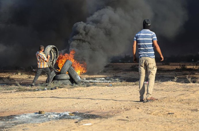 Manifestaciones de palestinos en la Franja de Gaza a 26 de septiembre 
