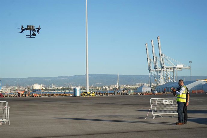 Vol d'un dron al Port de Tarragona