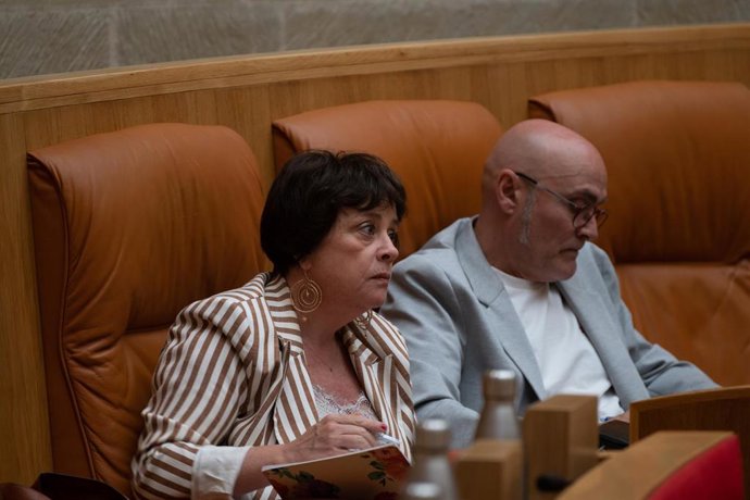 Archivo - Los diputados de  Podemos-IU,  Raúl Pérez y Henar Moreno  