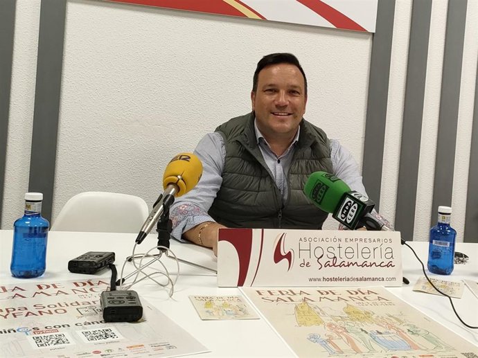 El presidente de la Asociación de Empresarios de Hostelería de Salamanca, Jorge Moro, en el balance de la Feria de Día
