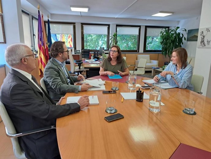 La consellera de Salud, Manuela García (c), durante la reunión.