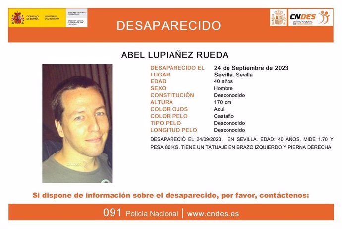 Imagen del cartel de búsqueda del Centro Nacional de Desaparecidos