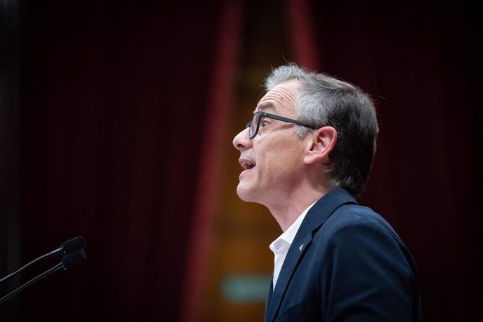 El presidente de ERC en el Parlament, Josep Maria Jové, interviene en el Debate de Política General en el Parlament