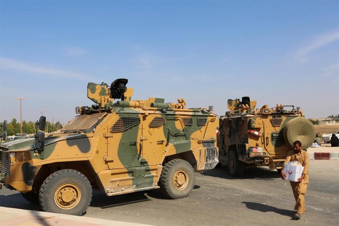 Archivo - Vehículos del Ejército turco en Siria