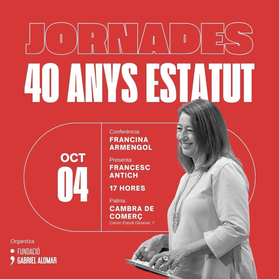 Cartel del 40 aniversario del Estatut d'Autonomia balear.