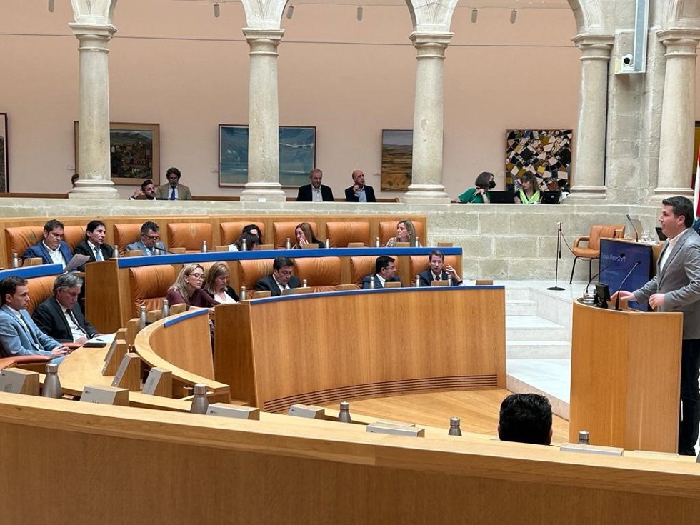 El diputado del PP Diego Bengoa interviene defendiendo la PNL