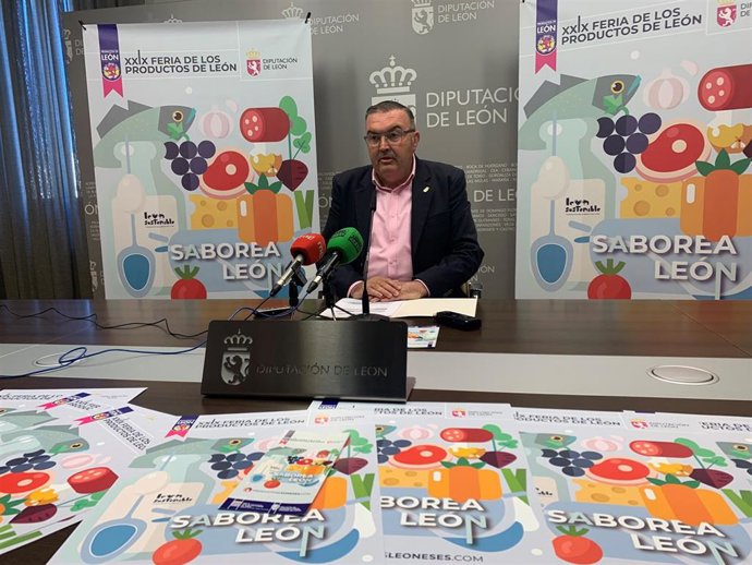 El diputado de Productos de León, Roberto Aller, durante la presentación de la XXIX edición de la Feria de los Productos de León