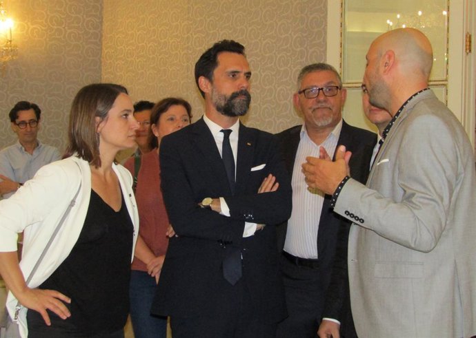 El conseller d'Empresa i Treball de la Generalitat, Roger Torrent, en la inauguració de la Contemporania High Craftsmanship Barcelona