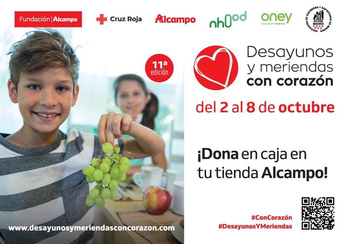 Cartel de la XI edición de 'Desayunos con corazón' de Cruz Roja y Alcampo
