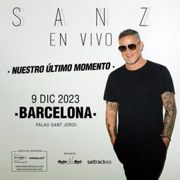 Cartel del concierto de Alejandro Sanz el 9 de diciembre en el Palau Sant Jordi de Barcelona para clausurar su gira 'Sanz en vivo'